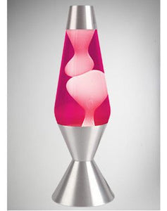 14" Lava Lamp White Pink