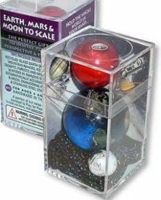 Earth, Mars, Moon To Scale Marble Box Set