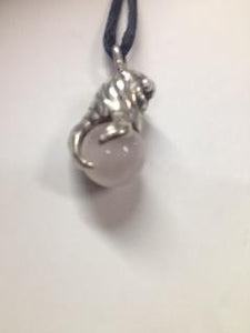 Sea Lion With Rose Quartz Pendant