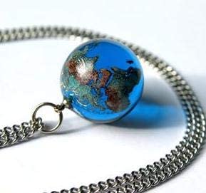 Blue Earth Marble 1 Inch Pendant