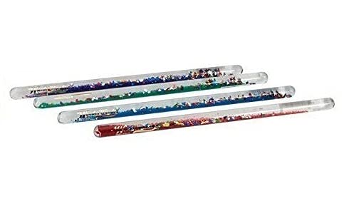 Glitter Wand Fidget Mystical Glitter Tube Set of 2! Party Favor Glitter Wonder Wand (11 Inch Stars and Moon)