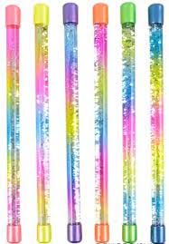 Sparkling Rainbow Baton Glitter Wand 18 Inch