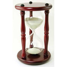30 Minute Sand Timer - Yellow Sand in Cherry Stand