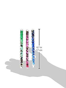 Spiral Glitter Teeny Wand 6.5 Inch Hand Fidget Wonder Tube (3-Pack)