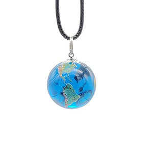 Earth Pendant Necklace on Cotton Waxed Cord