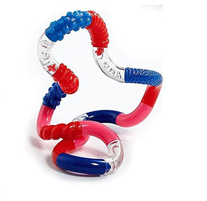 Tangle Jr. Brain Tools Textured Sensory Fidget Toy, 3 Pack, Pink Yellow Blue, Blue Orange Green, Red Pink Blue