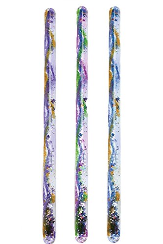 Set of 3 Spiral Mystical Glitter Wand (Assorted Colors)