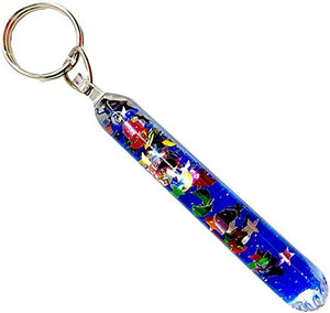Prismatic Glitter Wand Key Chain Key Ring Set of Four Randomly Selected Color Key Tags