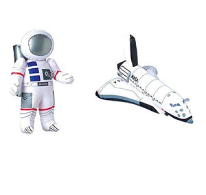 Inflatable 23" Astronaut and 17" Space Shuttle - 2 Pc Set - Space Party Toys and Decorations