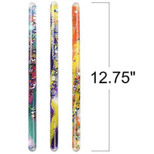 Jumbo Spiral Glitter Wands, Set of 4, Toy Wands for Kids with Mesmerizing Confetti, Calming Sensory Toys for Children, Kids’ Fidget Toys in Assorted Designs, Princess Party Favors