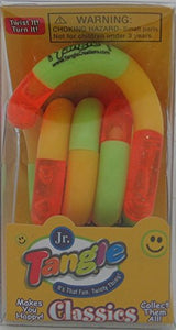 Set of 3! Tangle Jr. Original Fidget Toy in Cotton Drawstring Carry Storage Bag