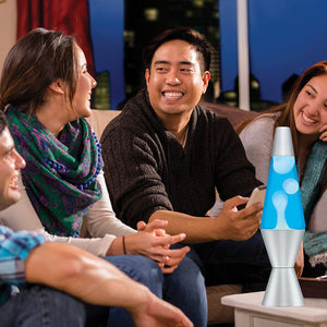 16" Lava Lamp White Blue