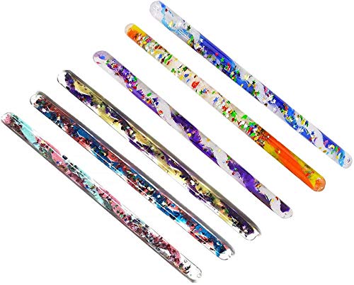 Glitter Wand, Magic Wonder Tube - for Kids, Teachers, Therapists, Sensory Room, Classroom, Talking or Pointing Stick, Pool Floats, Autistic, ADHD, SPD. Jumbo Size.12 Inch (2-Pack)