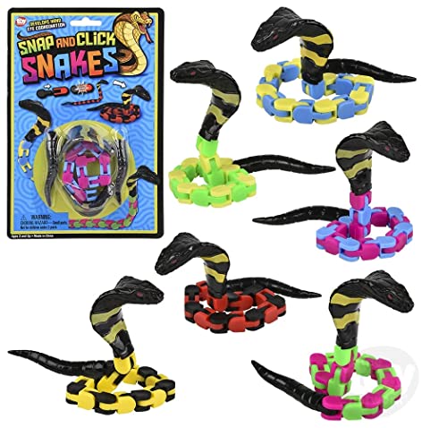 Wacky Tracks Snake Bendable Snap and Click Snake Fidget Toy Fine Motor Skills Autism Set of 3