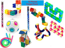Selection of Sensory Fidget Pack Set of 12 Pieces Stress Reducer Anxiety Relief Toys for Focus & Calm Including Tangle Jr. Classic Fidget