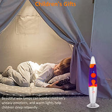 Lava Lamp 13.3-inch Motion Lamp, Lava Lamps for Adults and Kids,Silver Base Lamp with Orange/Yellow Wax in Purple Liquid,Christmas Halloween Decorative Lights Cool Stuff Birthday Gift