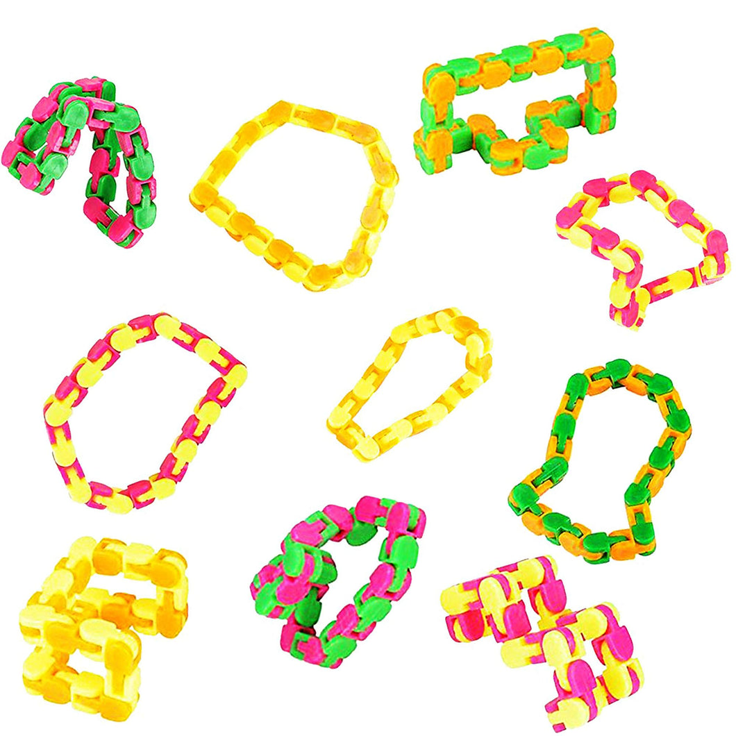 Wacky Track Snap N Click Fidget Toys - Anxiety and Stress Reliever Toy for Children with Autism and ADHD - 4 Pieces