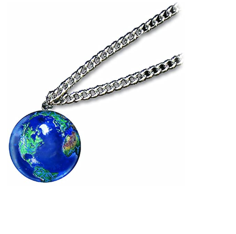 Blue Earth Marble 1 Inch Pendant