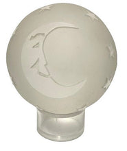Celestial Elegance: Crystal Ball with Moon and Stars - 3.2 Inches in Diameter