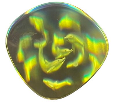 Hologram Lapel Pin Playing Dolphins