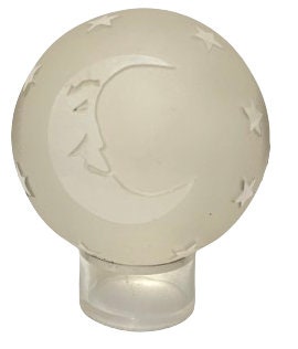 Celestial Elegance: Crystal Ball with Moon and Stars - 3.2 Inches in Diameter