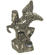 Pewter Prancing Unicorn with Crystal Ball - Enchanting 1.6-Inch Fantasy Figurine