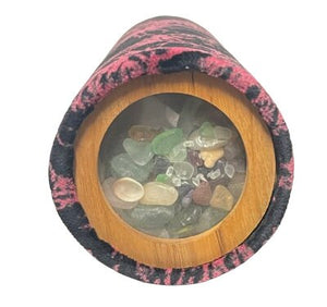 Velvet Harmony: 8-Inch Kaleidoscope with Colorful Stone Chamber